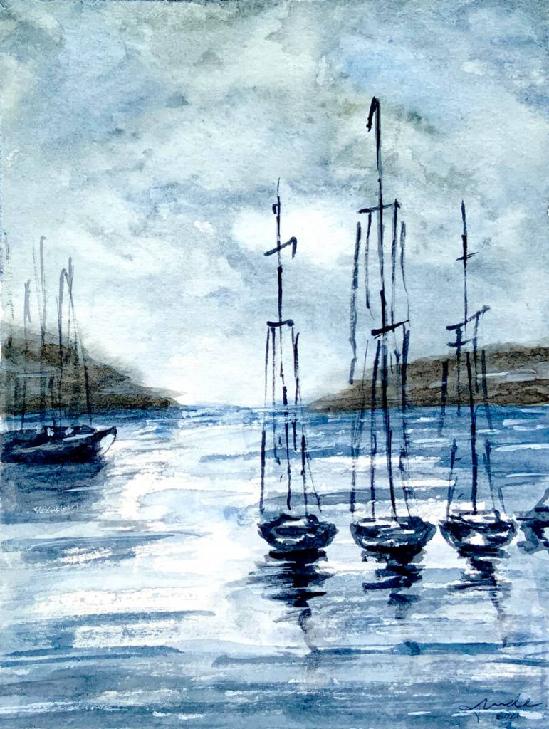 Harbour Watercolour Study - Tunde Szentes