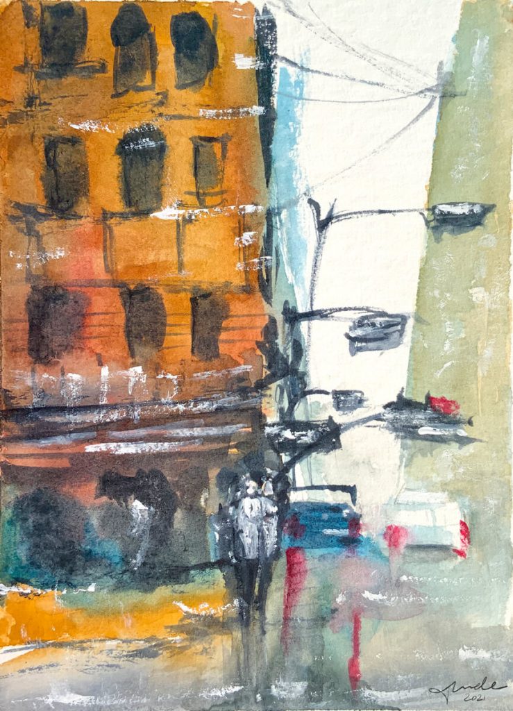 Street Scene Watercolour Study - Tunde Szentes