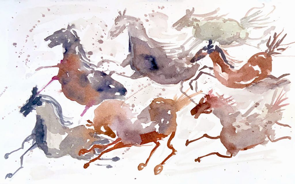 Galloping Horses by Tunde Art