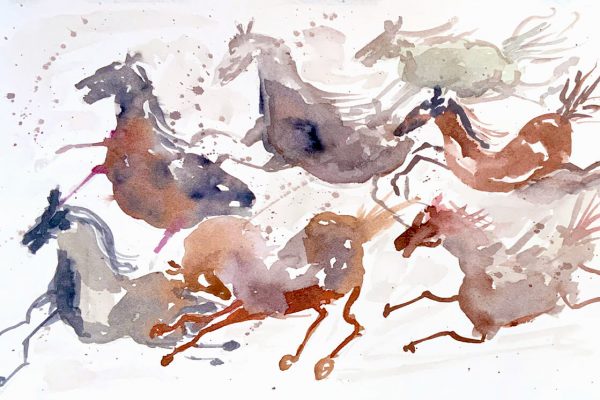 Galloping Horses by Tunde Art