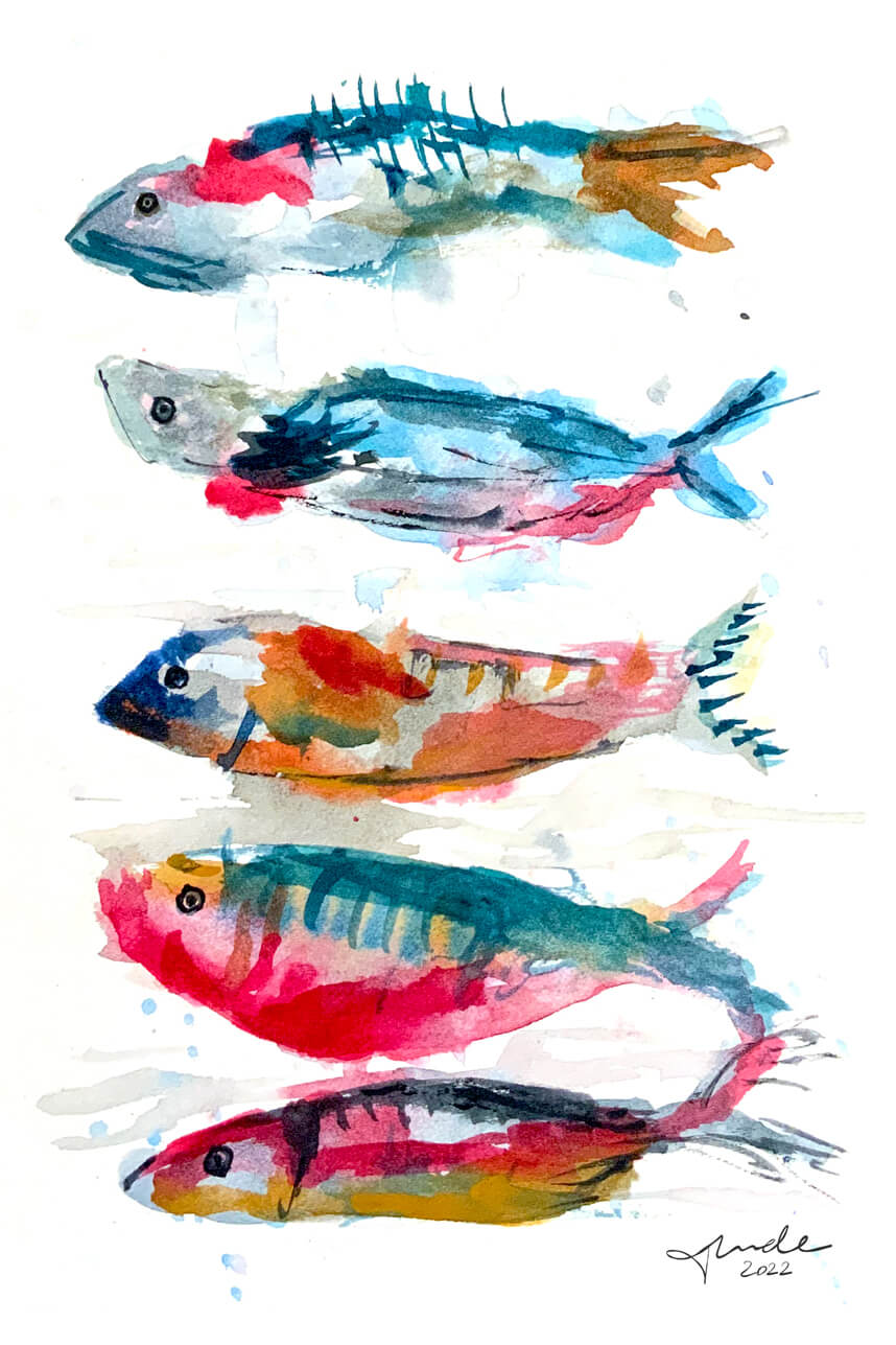 Fish painting by Tunde Szentes