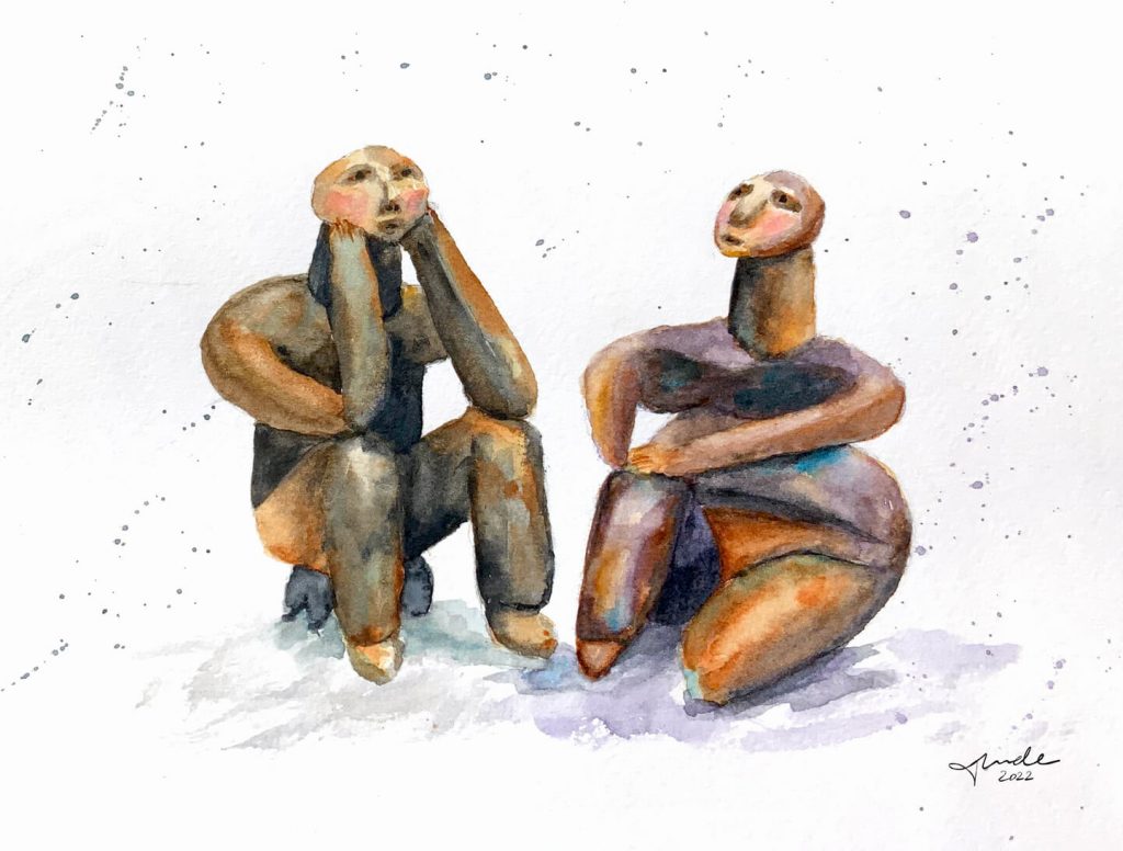 The Thinker and The Sitting Woman by Tunde Szentes
