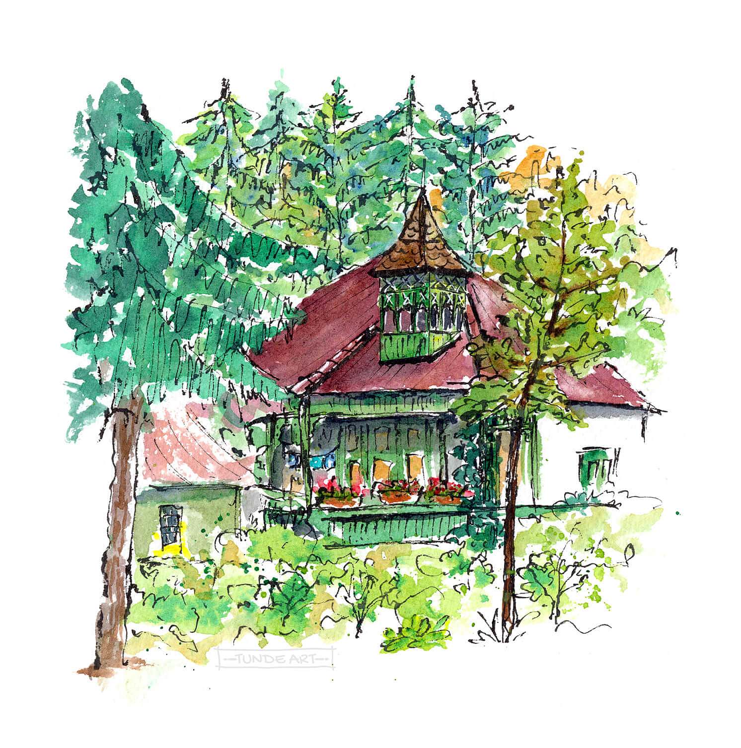 Villa in the forest at Szováta by Tunde Szentes