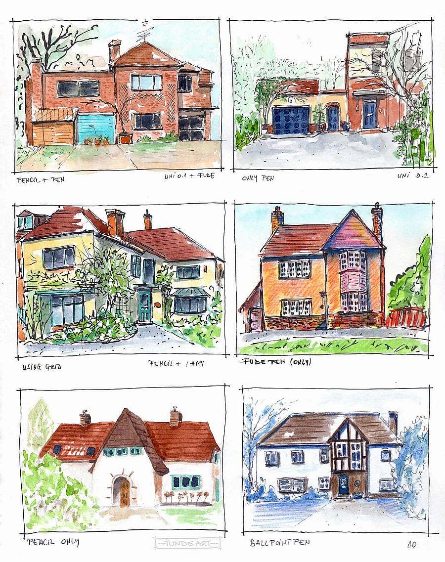 House Sketches in Cambridge by Tunde Szentes