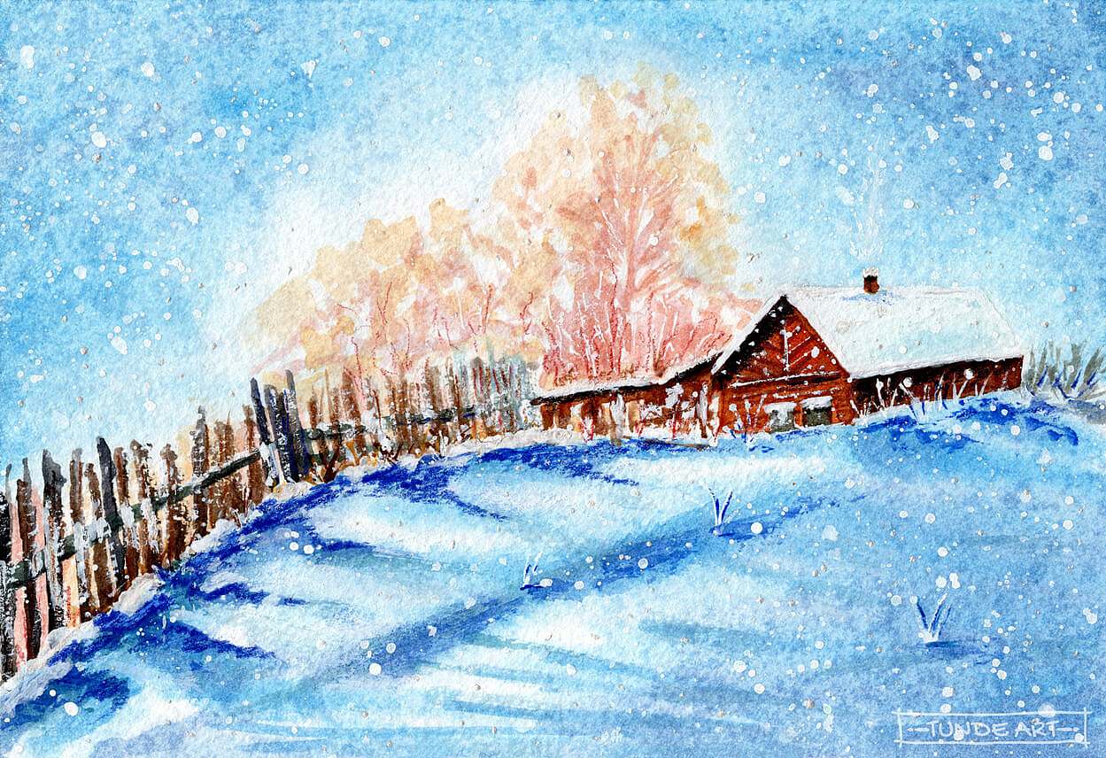 Rural Winter by Tunde Art