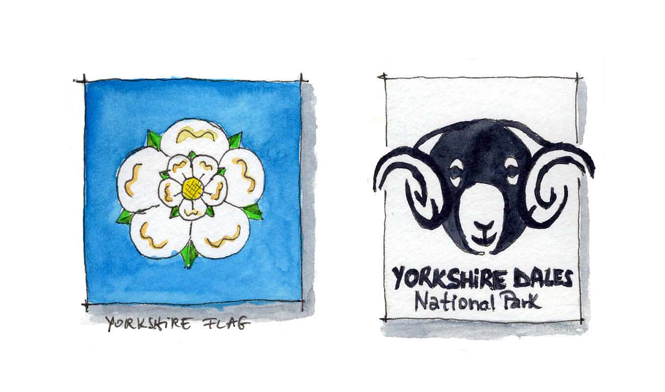 Yorkshire Rose and Yorkshire Dales National Park Emblem by Tunde Szentes